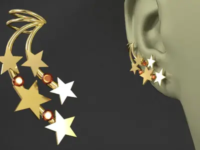 Ear cuffs Stars 3D model