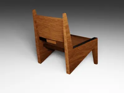Garden Chair Low-poly 3D model