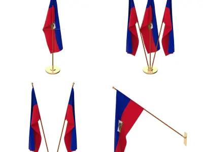 Haiti Flag Pack 3D model