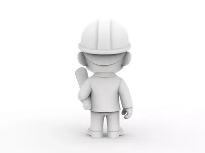 Cartoon Engineer 3D Printable 3D print model