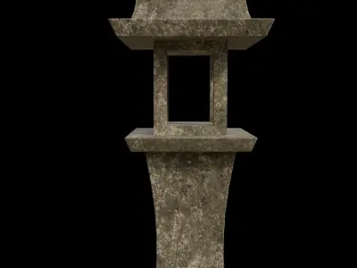 Japanese-style stone lantern 3D model
