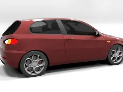 ALFA 147 3DOOR 2001 LOWPOLY Low-poly 3D model