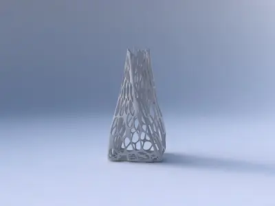 Vase twisted squeezed quadratic with cracked organic lattice  3D print model