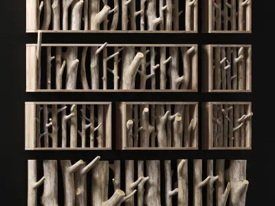 Log clear decor firewood 3D model