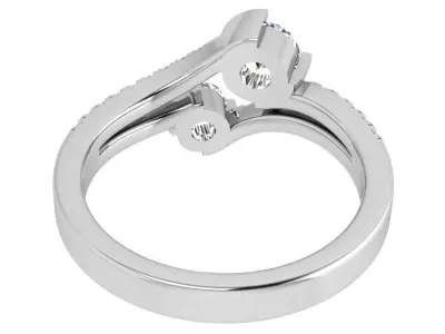 Round Half Bezel Diamond Ring 4347 3D print model