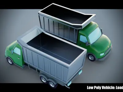 Low Poly Vehicle - Load Truck Low-poly 3D model
