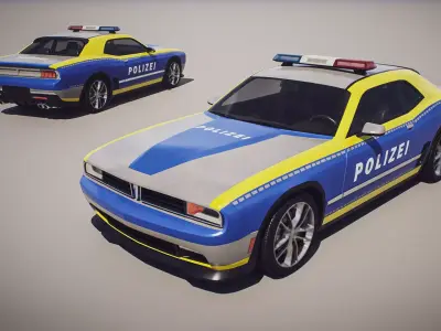 Muscle Car 1 - Game Ready Vehicle Low-poly 3D model