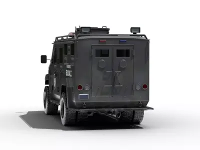 Swat Truck Low-poly 3D model
