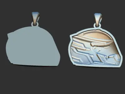 Motorcycle Helmet Pendant 3D print model