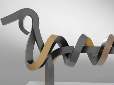 Dachshund abstract sculpture of dog 3D model