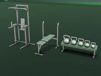 Sport Gym Diorama Pack 3D print model