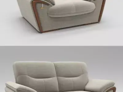 Luxury elegant sofa 3D model