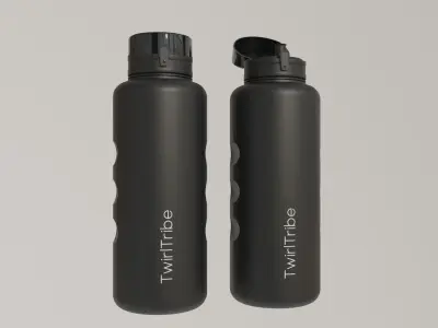 Black Diamond Plastic Water Bottle Minimalistic 3D Asset Low-poly 3D model