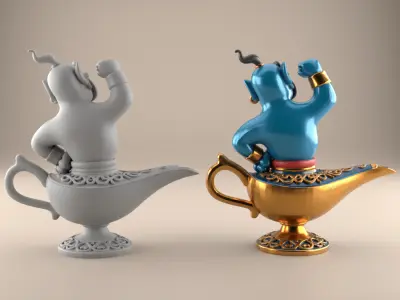 Fun Genie Lamp 3D STL File for Desk Decor Toys 8 3D print model