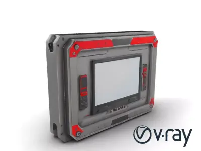 Futuristic Wall Frame with Modular Ports model pack Low-poly 3D model