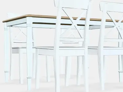 DANDERYD - INGOLF Table and 4 chairs Low-poly 3D model