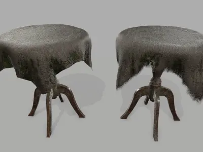 Table with cloth Low-poly 3D model