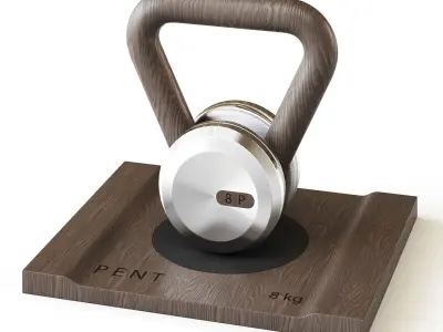LOVA Kettlebell With Wooden Stand 3D model