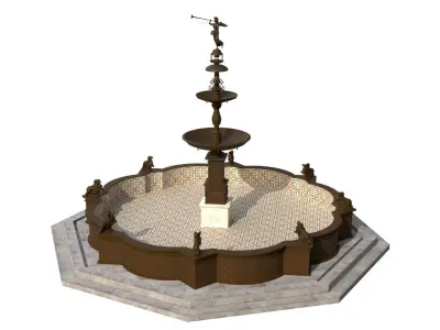 Pileta de la Plaza Mayor de Lima - Low Poly Low-poly 3D model