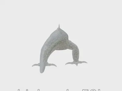 Slick-Scaled Monster with Teeth and Suction Cup Limbs 3D Model Low-poly 3D model