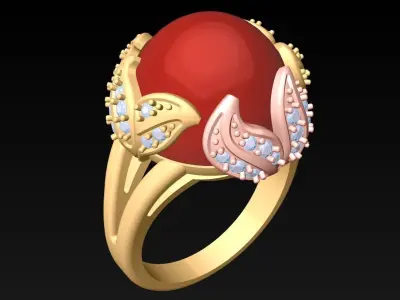 Stone Ring - Womens Rings - GN236 3D print model