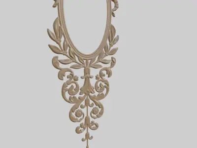 Mirror Frame Decor For Wood Carving 3D print model