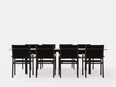 Twin dining set Low-poly 3D model