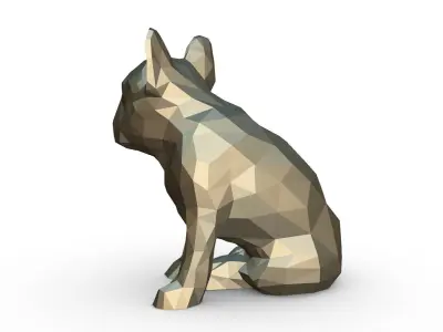 bulldog low poly french 3D print model