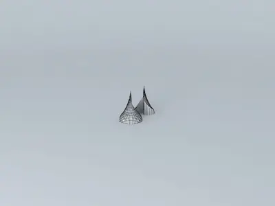 Spherocone pair of silver stud earrings Free 3D model