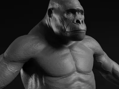 Gorilla - Highpoly Sculpture 3D model  3D model
