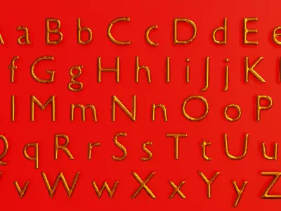 Balloons Alphabet 3D Model Free 3D model