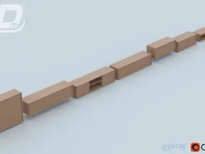 Barton Cabinet Set 3D model