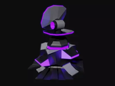 Force Field Tower Low-poly 3D model