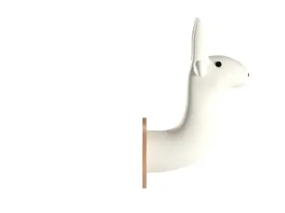 Faux Taxidermy White Animal Head Trophy Wall Mounted Low Poly Low-poly 3D model