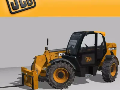 Telescopic Handler Forklift JCB 535 95 Low-poly 3D model