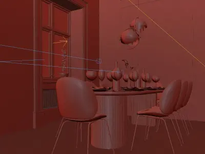Luxury Dining Room  3D model