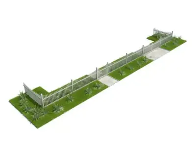 Fence   Green Metal 3D model