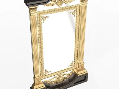 Carved Classic Mirror 05 Low-poly 3D model