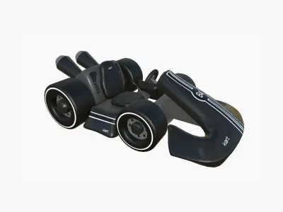 Cartoon Kart D09 Black - Vehicle Racing Design Low-poly 3D model
