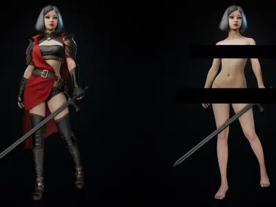 Knight girl Matilda Low-poly 3D model