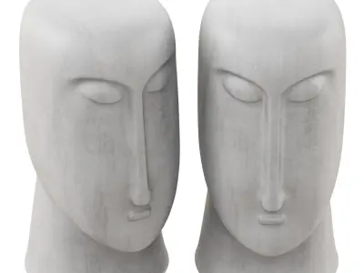 Sculpture abstract face 3D model