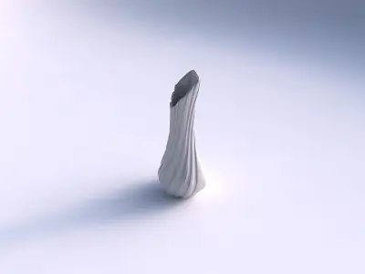 Vase top bent hexagon 2 with twisted smooth ribbons  3D print model