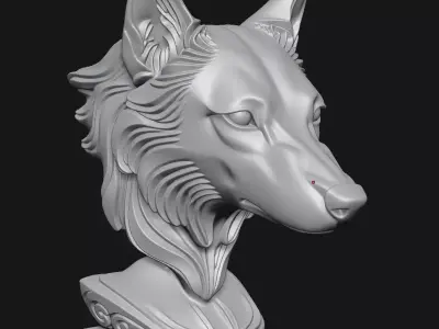 Dog head sculpture 3D print model purchase