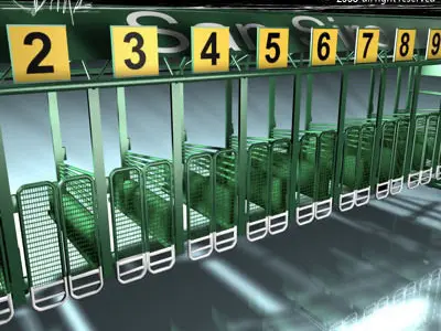 Horses start cages 3D model