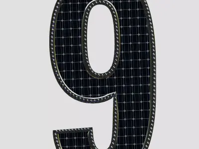 Solar Panel Number - 9 3D model