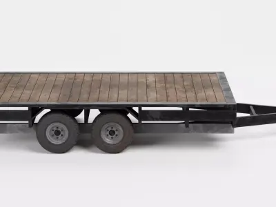 Old Utility Trailer Set  Low-poly 3D model