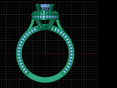 STL 3DM Print Ready Women Diamond Ring Lightweight Printable  3D print model 154