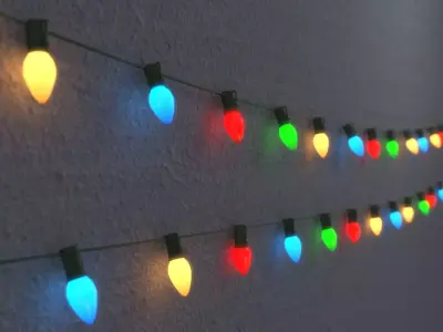 String Christmas Lights V6 Low-poly 3D model