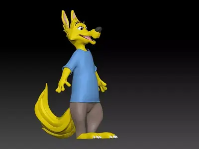 Fox  stylized cartoon model - Updated version  3D model