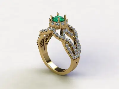 R232 diamond ring new cad design file 3D model